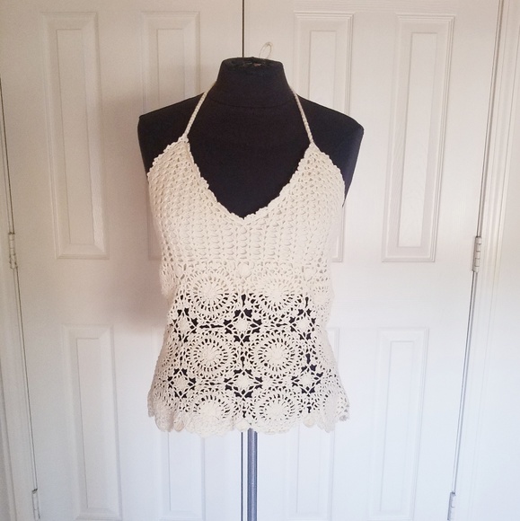 Victoria's Secret Tops - VS crocheted halter Festival top..MED
